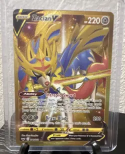 Pokemon TCG Zacian V Secret Rare 211/202 Swsh01 Full Art Holo HP 220 - Image 1