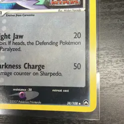 2007 Pokemon Sharpedo 38/108 - EX Power Keepers Stamped - Holo Foil - Image 5
