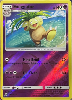 Exeggutor Reverse Holo Rare - 74/236 - Unified Minds Pokemon 2019 - Image 1