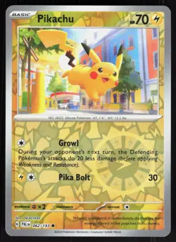 PIKACHU ( PAL 062/193 ) REVERSE HOLO - Pokemon - 2023 OKACHEKE LP - Image 1