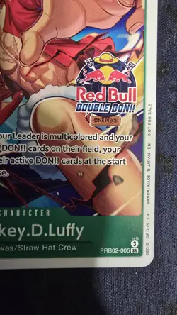 Monkey.D.Luffy PRB02-005 NM Red Bull Double Don Event Participation Promo X2 - Image 3