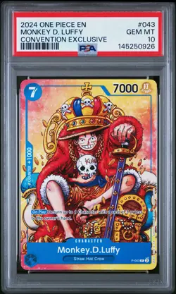 2024 ONE PIECE PROMOS CONVENTION EXCLUSIVE #043 MONKEY D. LUFFY PSA 10 - Image 1