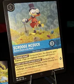 Scrooge McDuck Foil SR + Ducktails Disney Lorcana Into The Inklands Card Bundle - Image 2
