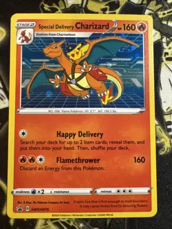 Pokemon Special Delivery Charizard Black Star Promo SWSH075 & Charmander 1st🔥 - Image 2