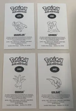 Pokemon Lot - 4 1999 Sandy Lion Stickers Perforated! Rare - Nintendo - Image 2