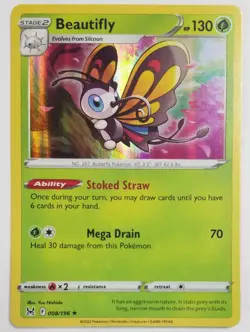 Beautifly 008/196 Holo Rare 2022 Pokemon Lost Origin LP - Image 1