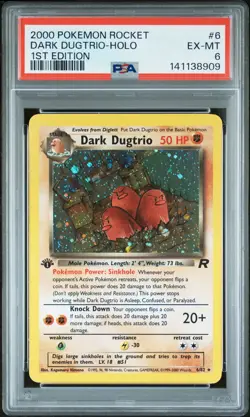 2000 POKEMON ROCKET 1ST ED #6 DARK DUGTRIO-HOLO PSA 6 - Image 1