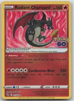 Radiant Charizard Holo Radiant Rare 011/078 Pokemon GO NM - Image 1