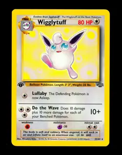 1999 Pokemon WIGGLYTUFF Jungle Set 1ST EDITION Rare NON HOLO Card 32/64 WotC NM - Image 1