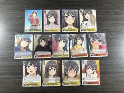 13 Cards Mai Sakurajima Bunny Girl Senpai Lot Weiss Schwarz C, U & Rares - Image 1