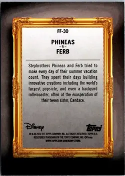 2026 Topps Disney Neon FF-30 Phineas & Ferb Family First Insert Card NM - Image 2