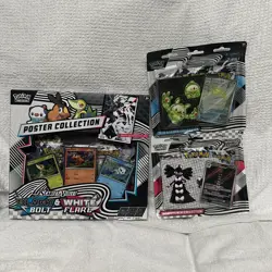 Pokemon (LOT OF 3) Black Bolt White Flare Poster, Tech Sticker *SEE DESCRIPTION* - Image 1