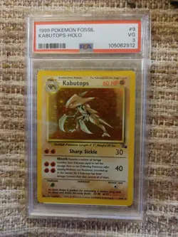 1999 Pokemon Fossil 9 Kabutops Holo PSA 3 - Image 1