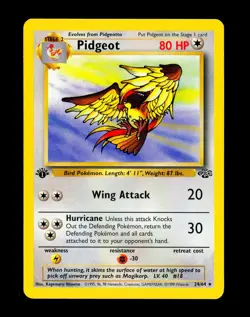 1999 Pokemon PIDGEOT Jungle Set 1ST EDITION Rare NON HOLO Card 24/64 WotC - MINT - Image 1