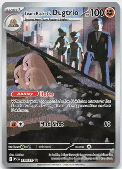 Team Rocket's Dugtrio 239/217 Illustration Rare Ascended Heroes Pokemon NM - Image 1