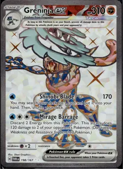 Greninja ex 198/167 Twilight Masquerade Ultra Rare NM 5ban Graphics Pokemon - Image 1