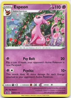 Espeon SWSH174 Holo Promo Sword & Shield Promo Pokemon Lightly Played - Image 1