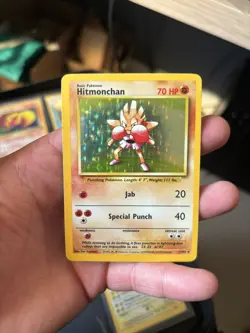 Pokemon TCG Base Set Hitmonchan Holo Rare 7/102 ADDITIONAL INK MISPRINT ERROR - Image 3