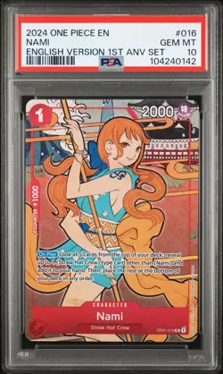 NAMI 2024 ONE PIECE ENGLISH VERSION 1ST ANNIVERSARY SET #016 PSA 10 - Image 1