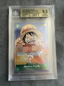 2023 One Piece P-037 Monkey.D.Luffy 1st Anniversary STAMPED BGS 9.5 GEM MINT - Image 1