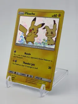 Pikachu SM162 Sun & Moon Promo Holo Rare Pokemon Card - NM - Pikachu & Mimikyu - Image 2