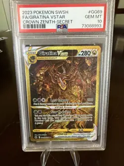 PSA 10 GEM MINT Pokemon Giratina Vstar GG69/GG70 Secret Rare 2023 Crown Zenith - Image 1