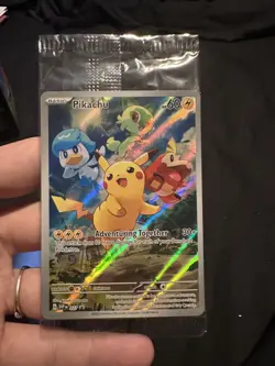 Pikachu SVP027 Scarlet & Violet Paldea Evolved ETB Promo Full Art Pokemon Card - Image 1