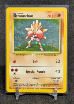 1999 Pokemon TCG WOTC Hitmonchan Holo Foil Rare 7/102 LP - Image 1