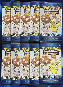 Pokemon 2018 General Mills Sun & Moon Pack Fruit Roll Up Fun Pack Lot X10 Nm M - Image 1
