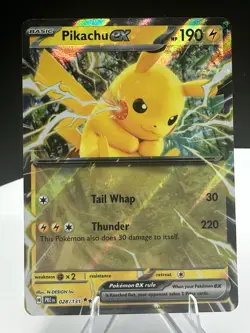 Pikachu ex Double Rare 028/131 + Pokemon Day 2026 Pikachu Promo 051/162 Holo - Image 3