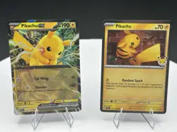 Pikachu ex Double Rare 028/131 + Pokemon Day 2026 Pikachu Promo 051/162 Holo - Image 5