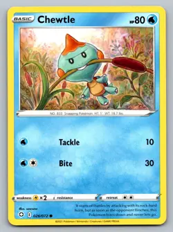 Pokemon TCG Shining Fates Chewtle 026/072 - Image 1