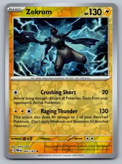 Pokemon TCG SV04: Paradox Rift Zekrom 066/182 Reverse Holo - Image 1