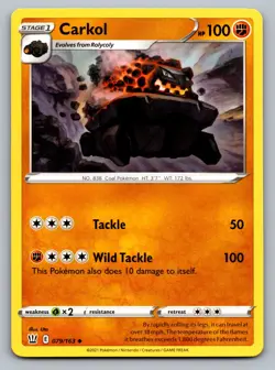 Pokemon TCG SWSH05: Battle Styles Carkol 079/163 - Image 1