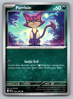 Pokemon TCG SV: White Flare Purrloin 055/086 - Image 1