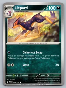 Pokemon TCG SV04: Paradox Rift Liepard 115/182 - Image 1
