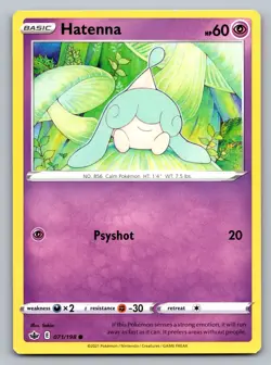 Pokemon TCG SWSH06: Chilling Reign Hatenna 071/198 - Image 1