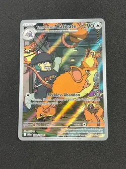 Team Rocket's Raticate 202/182 Illustration Rare Destined Rivals Pokemon NM - Image 1