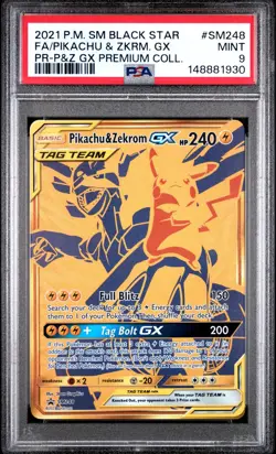 2021 Pokemon SM Black Star Promo - Pikachu & Zekrom GX #SM248 -PSA 9 - Image 1