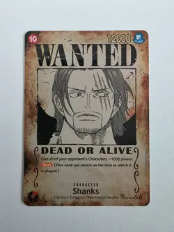 One Piece Card Game Shanks OP09-004 WANTED SP Super Rare - Image 1