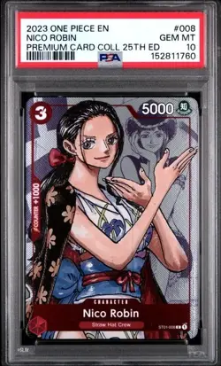 Nico Robin ST01-008 25th Anniversary 2023 One Piece Premium Card PSA 10 - Image 1