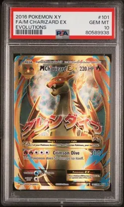 Pokemon Card PSA 10 Gem Mint Mega M Charizard EX 101/108 XY Evolutions - Image 1