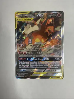Pokemon TCG Reshiram & Charizard GX SM201 Black Star Promo Tag Team Card - Image 1