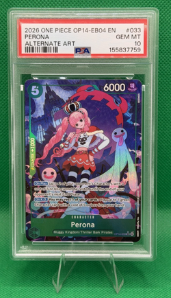 One Piece CCG Perona Alternate Art OP14-033 Azure Sea's Seven PSA 10 GEM MINT 💎 - Image 1