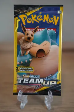 7.78g Pokemon TCG Team Up Mini Booster Pack 3 Card Snorlax Pikachu Art Sealed - Image 2