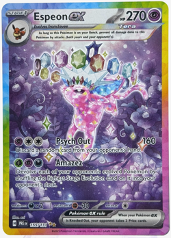 Pokemon Espeon ex Prismatic Evolution 155/131 Special Illustration Rare TCG - Image 1