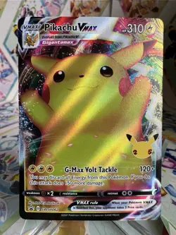 2021 Pokemon Pikachu VMAX Promo Full Art Holo Card SWSH062 - Image 1
