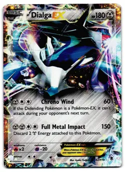 Dialga EX 62/119 - Phantom Forces Rare EX Pokemon TCG Holo - MP Card - Image 1