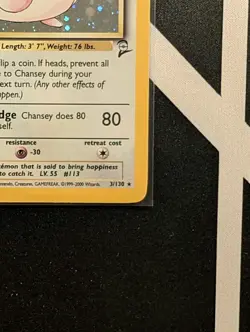 Chansey 3 Base Set 2 Unlimited Holo Rare - Pokemon TCG - Image 4