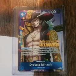 One Piece Promotion Cards #P-081 Dracule Mihawk (OP11 Release Event Winner) - Image 1